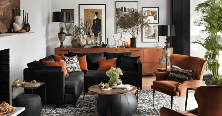 Black and Rust Living Room Ideas